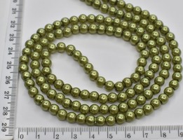 Бусина перли Ф 6мм скло на волосіні оліва