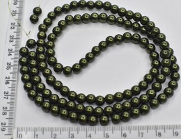 Бусина перли Ф 6мм скло на волосіні т хакі