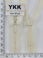 Блискавка спіраль №2 YKK Японія потайна нейлон 20см (801) біло-беж
