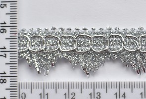 Тесьма парча шир 25мм №8293 срібло