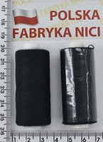 Нитка поліестер армовані № 40/2=№80 400ярд Польща  чорний (1)