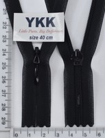 Молния спираль №2 YKK Япония потайная нейлон 40см чорна