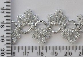Тесьма парча шир 20мм №10600 срібло
