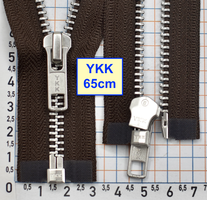 Блискавка 65см метал алюм № 5 YKK Японія  темно коричнев хакі (586)