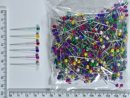 шпилька булавка  кравецька 38мм 900шт  з  головкою мікс