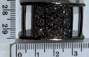 Пряжка перетяжка під тасьму шир 1,5 см черн уп = 6 шт