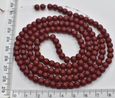 Бусина перли Ф 6мм скло на волосініі т червона