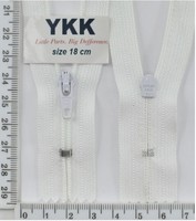 Блискавка спіднична № 3 YKK Японія 18см № 501 біла