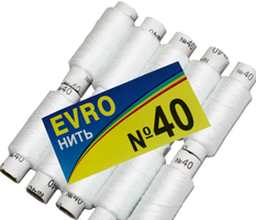 Нитки швейні №40 EVRO 150м біла