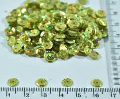 Паєтками 6мм кругла галограмма (100гр) жовта (А66)