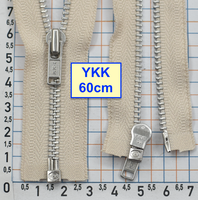 Блискавка 60см метал алюм №3 YKK Японія  блідо бежев коричн (661)