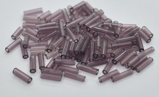 Стеклярус довгий 450грамм прозоро бузьковий