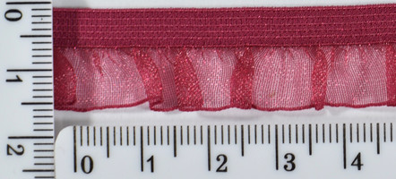 Гумка рюшь шир 1,5 см бордо