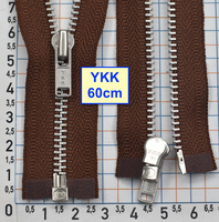 Блискавка 60см метал алюм №3 YKK Японія  каштанов (994)