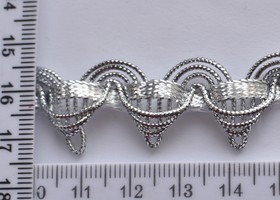 Тесьма парча шир 18мм №9295 срібло