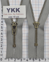 Блискавка метал № 4.5 джинсова антик YKK Японія 18см № 225 сіра