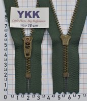 Блискавка метал № 4.5 джинсова антик YKK Японія 18см № 190