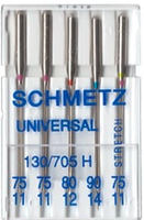 Голка мікс №75(2),80,90 + Stretch №75 Universal SCHMETZ для побутових шв машин