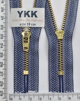 Блискавка метал джинсова №4 YKK Японія 18см індиго