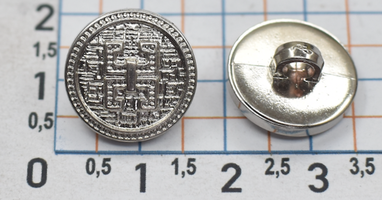 Гудзик на ніжці ф 15мм срібло