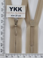 Блискавка спіраль №2 YKK Японія потайна нейлон 20см (573) беж