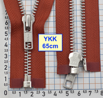 Блискавка 65см метал алюм № 5 YKK Японія  червоно помаранчев  (57)