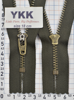 Блискавка метал № 4.5 джинсова антик YKK Японія 18см №078 хакі