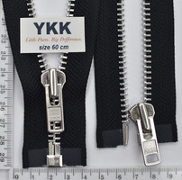 Блискавка метал №8 YKK Японія нікель 60см RGMTHC-86-DA-С5-PE17 чорна