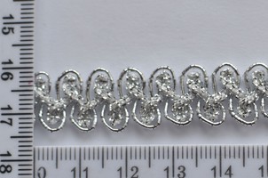 Тесьма парча шир 14мм №10487 срібло