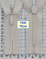 Блискавка 70см спіраль №2 YKK Японія потайна нейлон  св бежево кремов (1022)