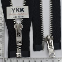 Блискавка метал №8 YKK Японія нікель 90см RGMTHC-86-DA-С5-PE17 чорна