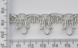 Тесьма парча шир 15мм №9153 срібло