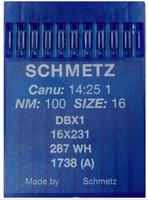 Голки DBX1 № 100 для прямострокових пром шв машин SCHMETZ Німеччин