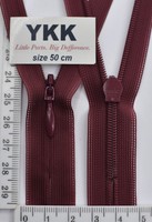 Блискавка спіраль №2 YKK Японія потайна нейлон 50см ( 527) бордо