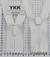 Блискавка 75см №5 YKK Японія потайна бабовна +п/є CHC-56-DADR2-E біла