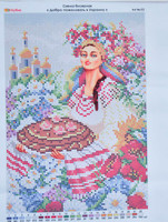 Друк (габардин) вишивка бісером (А4) №52