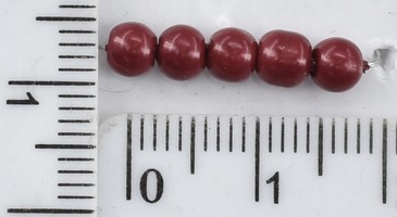 Бусина скло-перли Ф = 4 мм на волосіні бордо