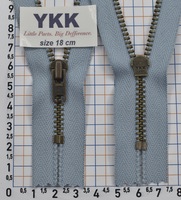 Блискавка метал № 4.5 джинсова антик YKK Японія 18см № 232 блакитний