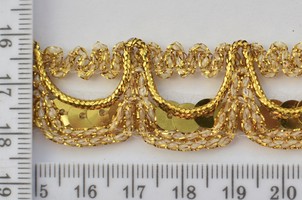 Тесьма  люрекс парча шир 2,2 см №8940 т золото