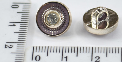Гудзик Блузочная з каменем ф = 13мм т.сірень
