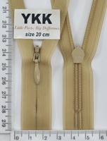 Блискавка спіраль №2 YKK Японія потайна нейлон 20см (893) жовтий-беж