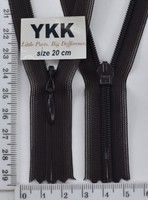 Блискавка спіраль №2 YKK Японія потайна нейлон 20см (917) чорн-коричн