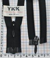 Блискавка 30см спіраль №3 YKK Японія CFOR-36-DAVDR2- E-P12N-REVERSE чорна