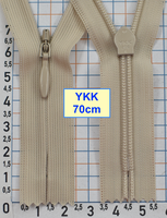 Блискавка 70см спіраль №2 YKK Японія потайна нейлон  світло бежев (1034)
