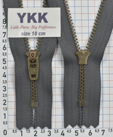 Блискавка метал № 4.5 джинсова антик YKK Японія 18см № 306