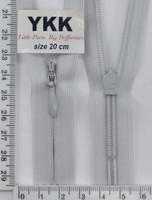 Блискавка спіраль №2 YKK Японія потайна нейлон 20см (316) св сірий