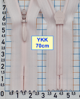 Блискавка 70см спіраль №2 YKK Японія потайна нейлон  блідо рожев (927)