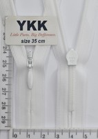Блискавка спіраль №2 YKK Японія потайна нейлон 35см біла (501)