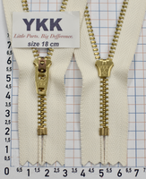 Блискавка метал джинсова золото №4 YKK Японія молочного (801)