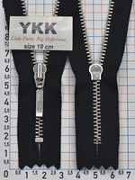Блискавка 18см метал преміум № 3 YKK Японія YMRNC-36-DADR4- C5-PJR12 чорна
